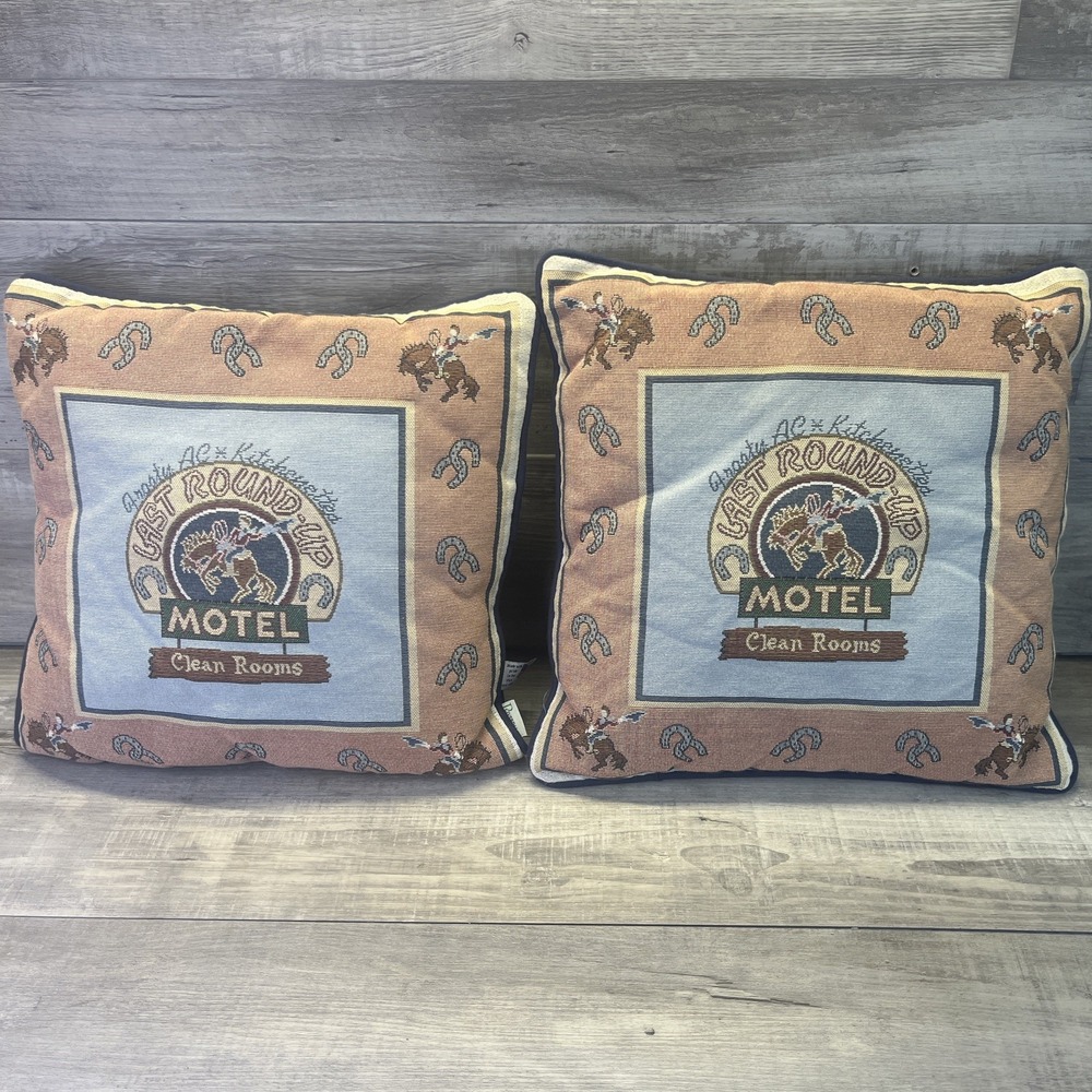 Riverdale Horse Hotel Theme Throw Pillow Tapestry Last Round Up Motel Vintage
